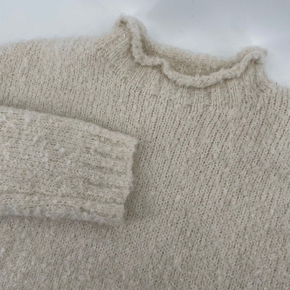 J. Crew Factory Cream Textured Cowl Neck Sweater